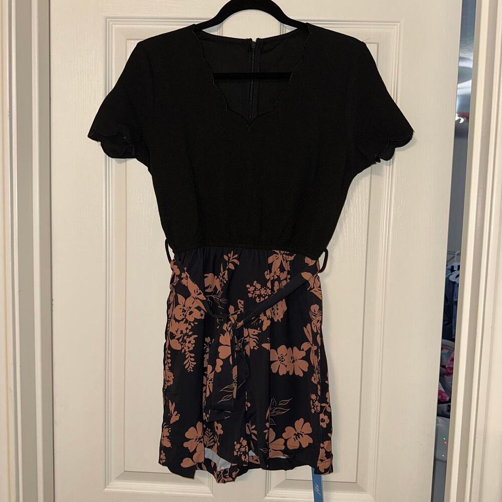 Nwt cupshe black and tan romper